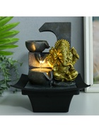 Фонтан настольный с подсветкой «Золотой Ганеша у каменного фонтана», от сети, 20.5×20.5×26 см - Фото 9