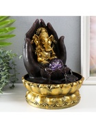 Фонтан настольный с подсветкой «Золотой Ганеша в ладонях», от сети, 21×21×28 см - Фото 5