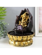 Фонтан настольный с подсветкой «Золотой Ганеша в ладонях», от сети, 21×21×28 см - Фото 6