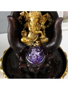 Фонтан настольный с подсветкой «Золотой Ганеша в ладонях», от сети, 21×21×28 см 9683164