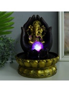 Фонтан настольный с подсветкой «Золотой Ганеша в ладонях», от сети, 21×21×28 см 9683164