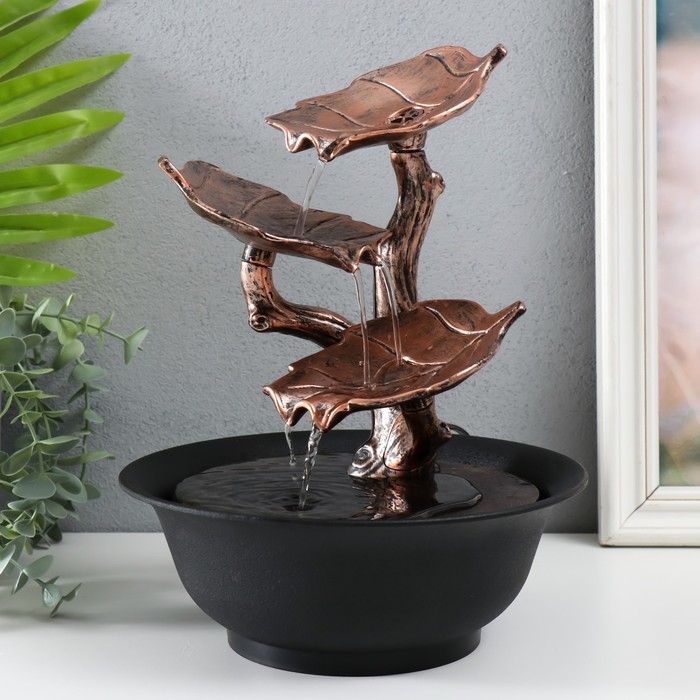 Фонтан настольный «Бронзовые лотосы», 21.5×21.5×27 см