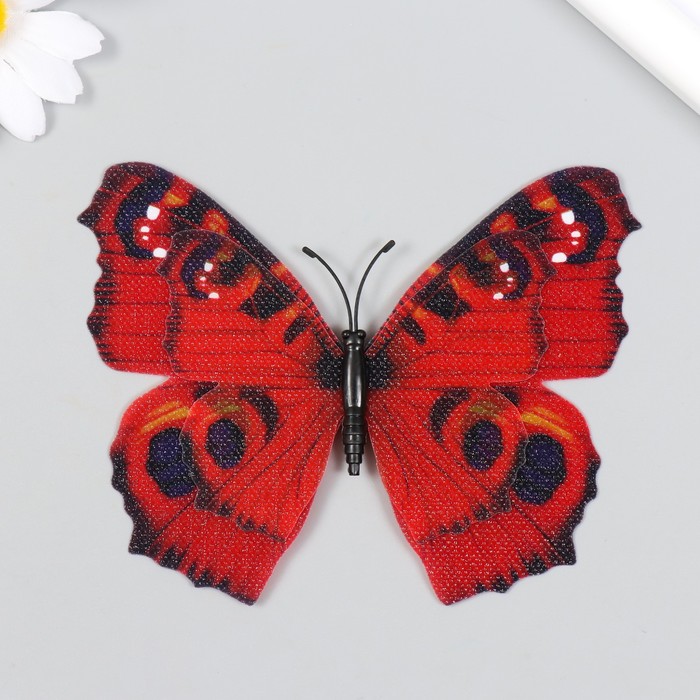 Магнит пластик "Бабочка двойные крылья" под текстиль блеск МИКС 8,5х12 см