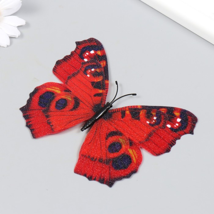 Магнит пластик "Бабочка двойные крылья" под текстиль блеск МИКС 8,5х12 см