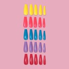 Накладные ногти «Цветной фейерверк», 100 шт, форма балерина, в контейнере, разноцветные - фото 7090424