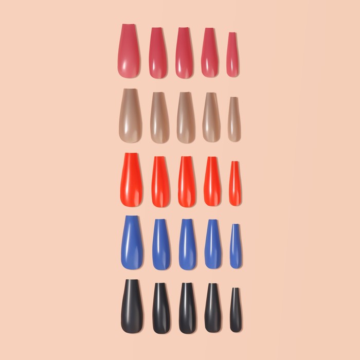 Типсы для наращивания ногтей «Строгая леди», набор, 100 шт, разноцветные