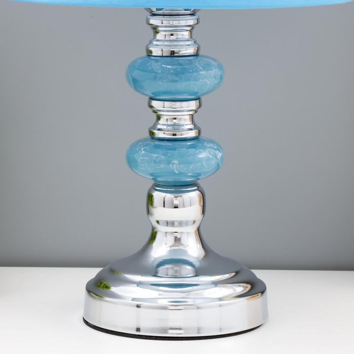 Лампа настольная "Аквамарин" 1x60Вт E27 синий 22х22х42 см RISALUX - фото 1907796038