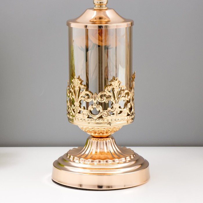 Лампа настольная с подсветкой "Женева" 1x60Вт E27 золото 25х25х45 см - фото 1907796052