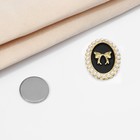 Магнит для платка «Камея» бант, цвет чёрно-белый в золоте - фото 7155966