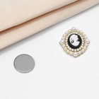 Магнит для платка «Камея», цвет чёрно-белый в золоте - фото 24253759