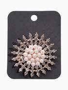 Брошь «Жемчужное сияние», цвет белый в розовом золоте 9614543