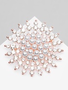 Брошь «Жемчужное сияние», цвет белый в розовом золоте 9614543