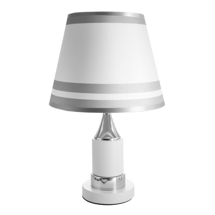 Настольная лампа "Лайма" Е27 40Вт бело-хромовый 25х24х41 см RISALUX - фото 1907796161