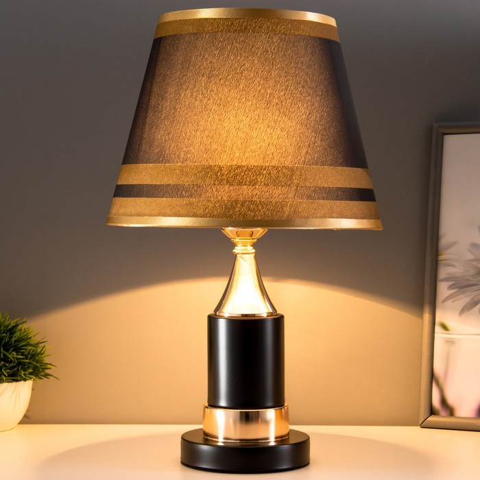 Настольная лампа "Лайма" Е27 40Вт черно-золотой 25х24х41 см RISALUX - фото 1907796163
