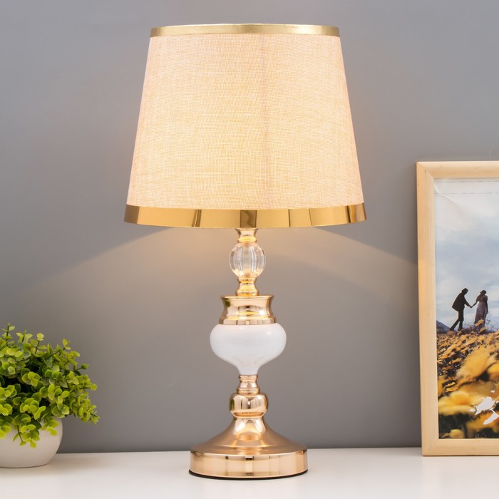 Настольная лампа "Летисия" Е27 40Вт золотой 25х25х47 см RISALUX - фото 1907796205