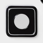 Чайная пара керамическая «Лист», 2 предмета: кружка с ложкой 180 мл, блюдце d=13,5 см, цвет чёрный - Фото 6
