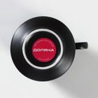 Чайная пара «Лист», 2 предмета: кружка с ложкой 180 мл, блюдце d=13.5 см, керамика, чёрная - Фото 7