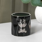 Пепельница керамическая «Стильный мишка», 9,7×10,3 см, цвет чёрный - Фото 3