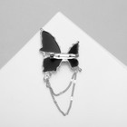 Брошь «Бабочка» тренд, чёрная в серебре - Фото 2