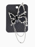 Брошь «Бабочка», тренд, чёрная в серебре  (артикул 9628192)  большой выбор товаров оптом и в розницу по низким ценам с доставкой