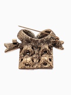 Брошь «Подарок» с бантиком, цвет красно-белый в чернёном золоте - Фото 3