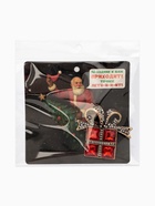 Брошь «Подарок» с бантиком, цвет красно-белый в чернёном золоте - фото 23256850