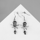 Серьги «Скелетончики», цвет чернёное серебро - фото 7275709