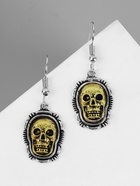 Серьги металл «Черепа», цвет золотистый в чернёном серебре - Фото 2