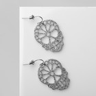 Серьги «Черепа» блестящие, цвет серебро - Фото 2