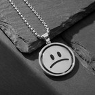 Кулон «Эмодзи» улыбка, цвет чёрный в серебре, 70 см - Фото 2