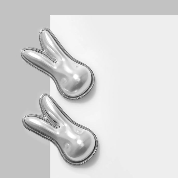 Серьги с жемчугом «Заяц» ушастый, цвет белый в серебре