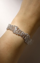 Браслет со стразами «Брайт» квадрат, цвет белый в серебре, 18 размер - фото 30837862