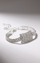 Браслет со стразами «Брайт» прямоугольник, цвет белый в серебре, 18 размер 9690869