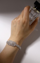 Браслет со стразами «Брайт» прямоугольник, цвет белый в серебре, 18 размер 9690869