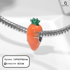 Талисман "Морковка", цвет оранжево-зелёный в серебре - фото 319925323