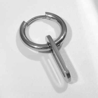 Пирсинг в ухо «Кольцо» со скрепкой, d=15 мм, цвет серебро