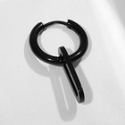 Пирсинг в ухо «Кольцо» со скрепкой, d=15 мм, цвет чёрный - фото 7194181