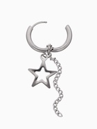 Пирсинг в ухо "Кольцо" звезда с цепью, d=15мм, цвет серебро - фото 809566738