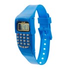Часы наручные электронные детские, с калькулятором, ремешок силикон, l-21 см, синие - Фото 2
