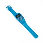 Часы наручные электронные детские, с калькулятором, ремешок силикон, l-21 см, синие - Фото 4