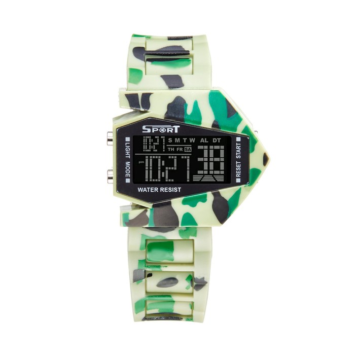 Часы наручные электронные, будильник, 3 АТМ, d-4.9 см, камуфляж - Фото 1