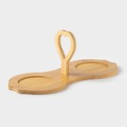 Салатники BellaTenero, 3 предмета: 2 салатника 300 мл, керамика, подставка-держатель из дерева, белые - Фото 6