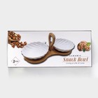 Салатники BellaTenero, 3 предмета: 2 салатника 300 мл, керамика, подставка-держатель из дерева, белые - Фото 7