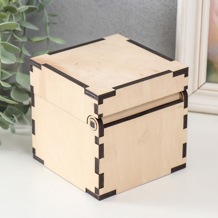 Шкатулка-куб для росписи 10,7х10,7х10,7 см, фанера 6мм