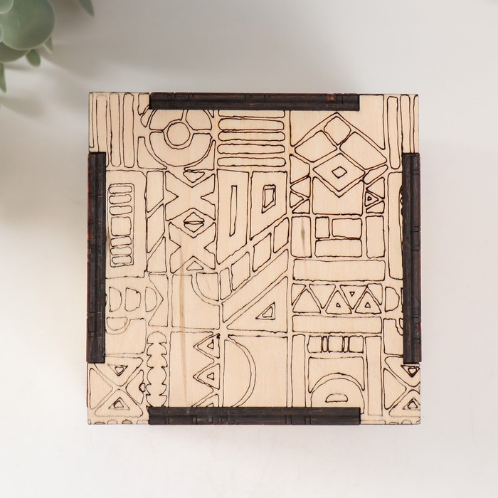 Шкатулка-куб для росписи "Египет" 10,7х10,7х10,7 см, фанера 6мм