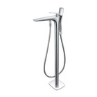 Смеситель для ванны Vincea VTF-102CH, напольный, однорычажный, лейка, излив 220 мм, хром - Фото 1