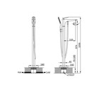 Смеситель для ванны Vincea VTF-102CH, напольный, однорычажный, лейка, излив 220 мм, хром - Фото 3