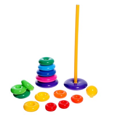 Пирамидка детская, 15 колец, с шаром