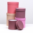 Набор шляпных подарочных коробок 5 в 1« Кофейный», 23×23 - 14×14 см - Фото 3