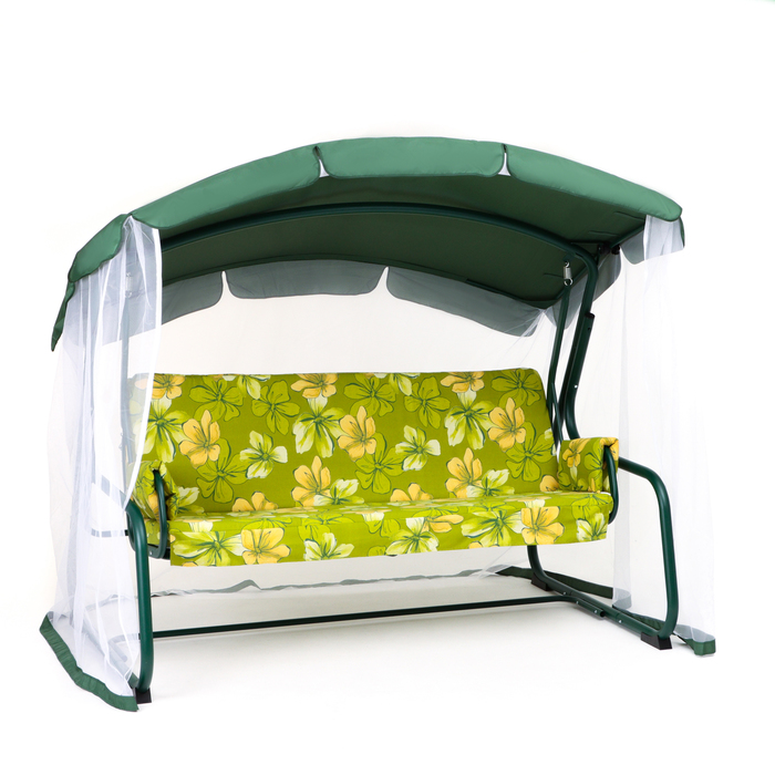 Качели садовые "Мадрид", 209 х 127 х 166 см, макс. нагрузка 220 кг, цвет зеленый - Фото 1